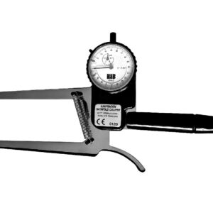 Harpenden Skinfold Caliper with Calibration Dowel, Wood Case, and Instruction Manual with Charts to Measure and Calculate Body Fat Percentage - 0.2 mm Accuracy, Scientific