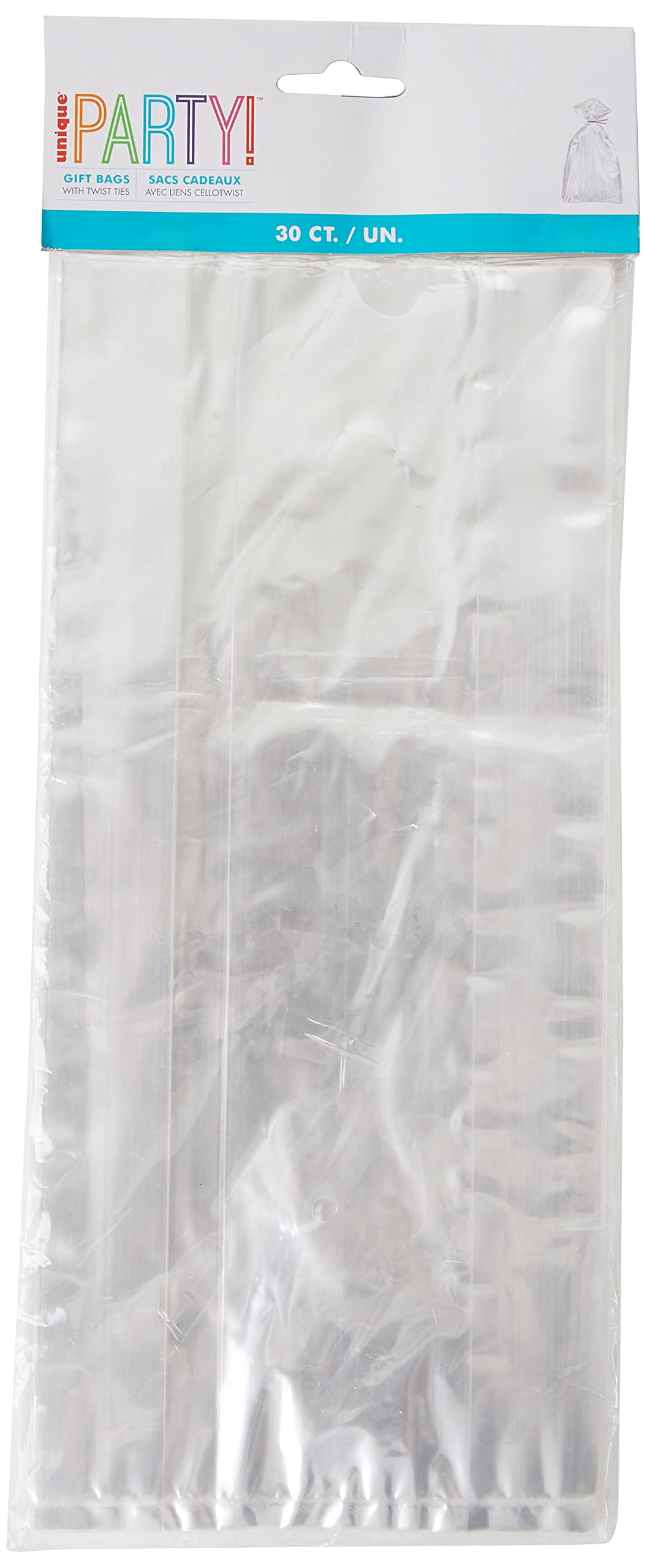 Clear Cellophane Party Favor Plastic Bags - 11.5" x 5" (30 Ct) - Perfect for Gifts, Candy, Treats