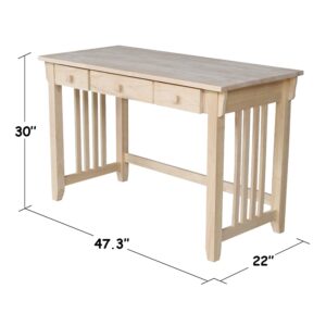 International Concepts Mission Computer Desk, Unfinished