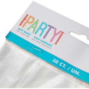 Clear Cellophane Party Favor Plastic Bags - 11.5" x 5" (30 Ct) - Perfect for Gifts, Candy, Treats