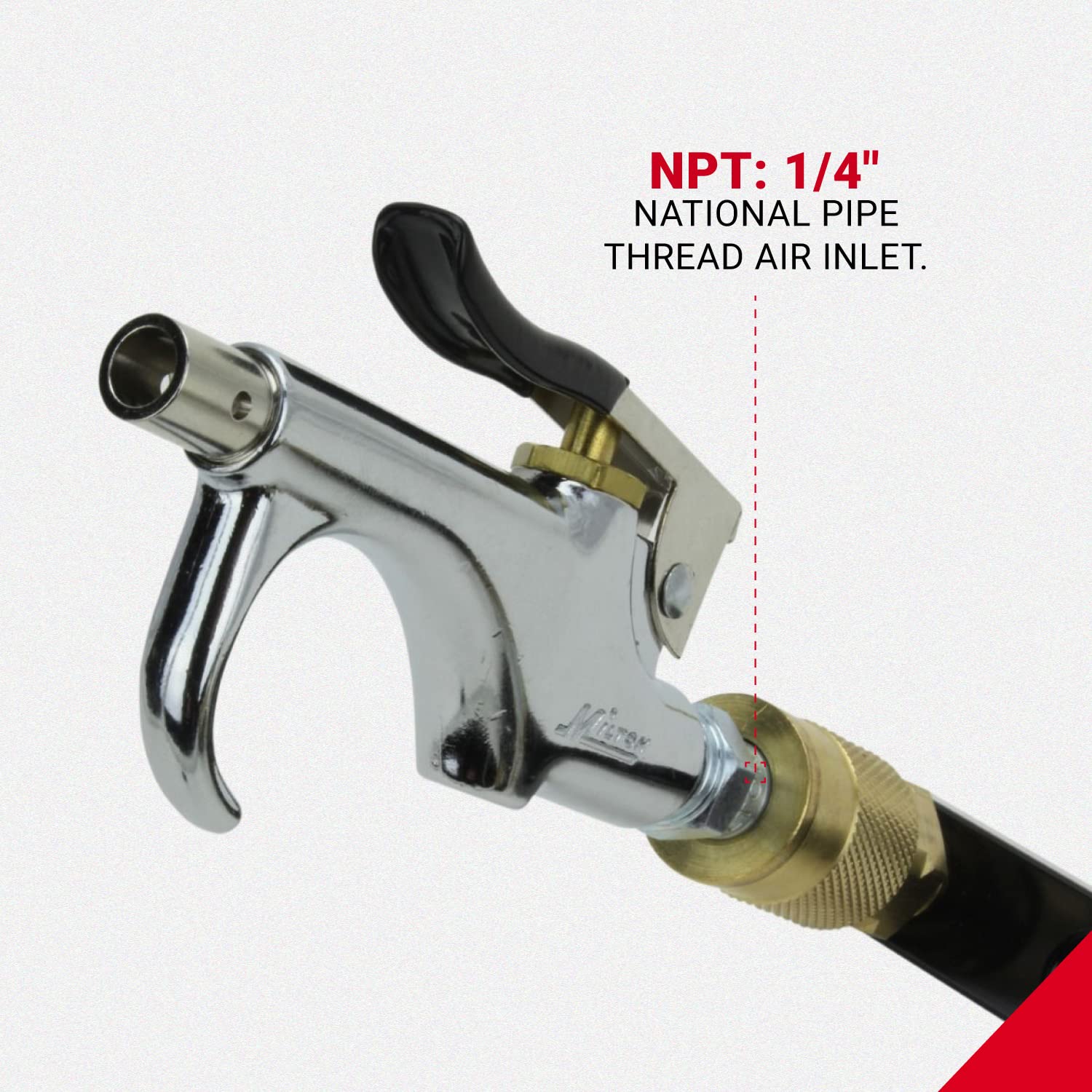 Milton (S-148) 1/4" NPT Lever Blow Gun - Rubber and Safety Tip Nozzles