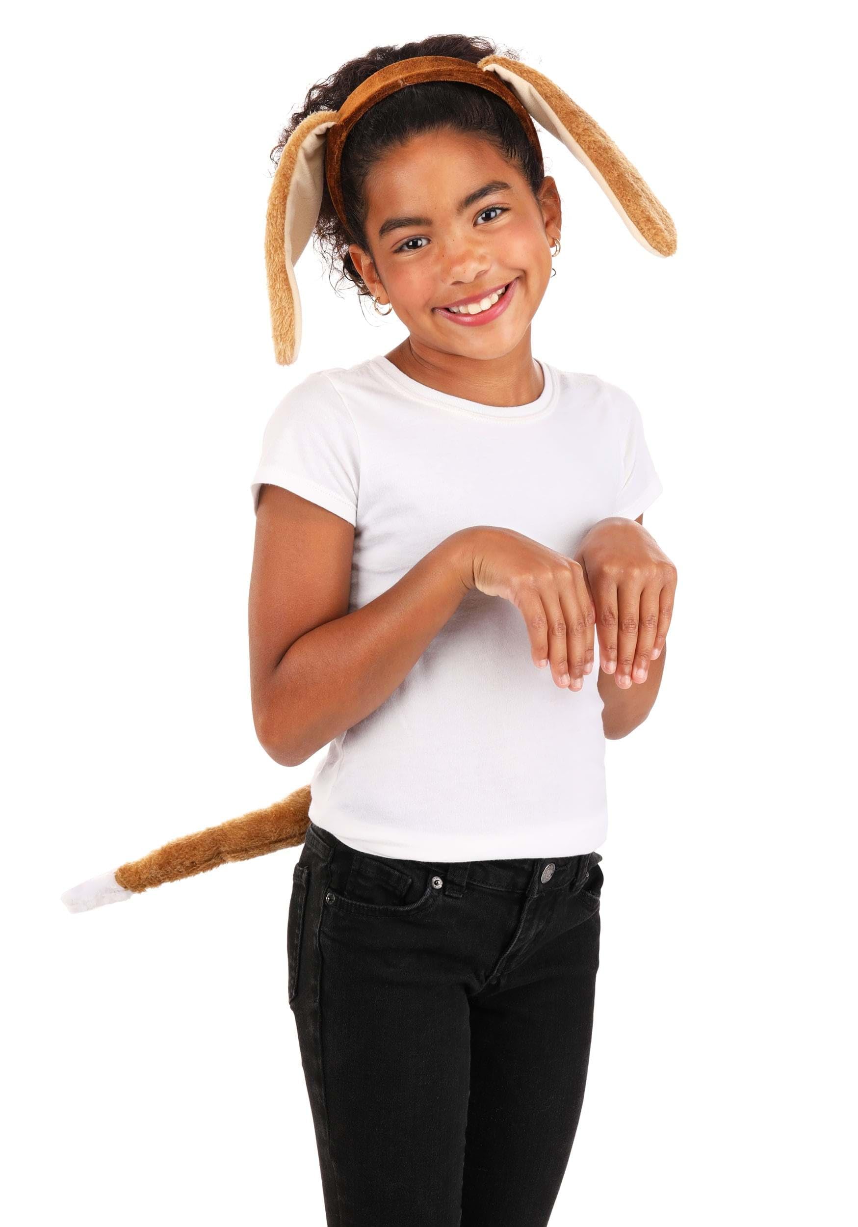 Puppy Dog Ears and Tail Costume Accessory Kit - Plush Ears and Faux Fur Tail, One Size Fits Most Brown