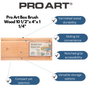 PRO ART Paint, 10-1/2-inch x 4-inch x 1-1/4-inch Brush Box, Natural