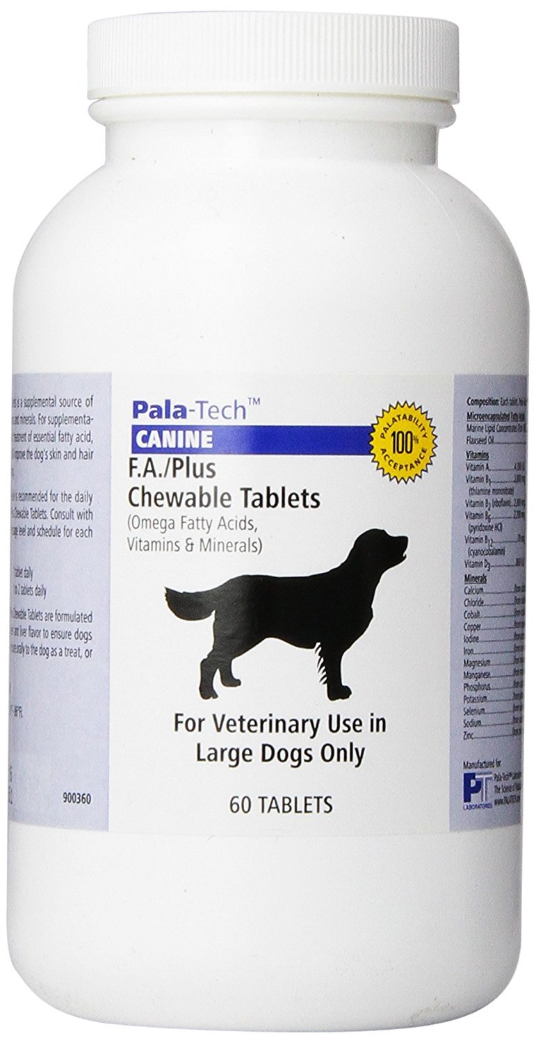 Pala-Tech, F/A Plus Chew Tabs, Large Dog, 60 Count