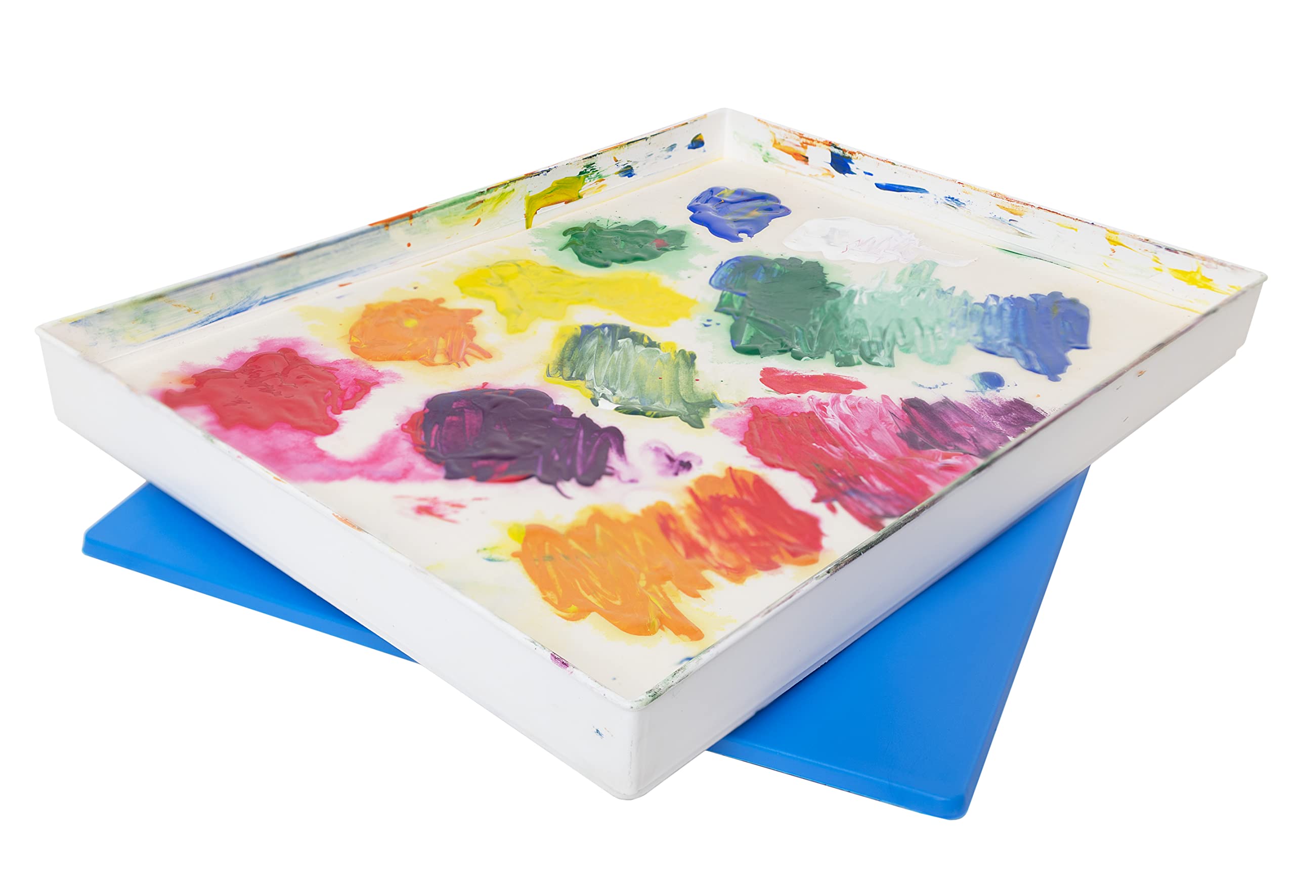 Masterson Artist Palette Seal, 12in x 16in Airtight Palette Container, Keeps Wet Paint Fresh for Weeks, Oil or Acrylic Painting Palette with Lid, Seal, Blue Lid Box, Made in USA