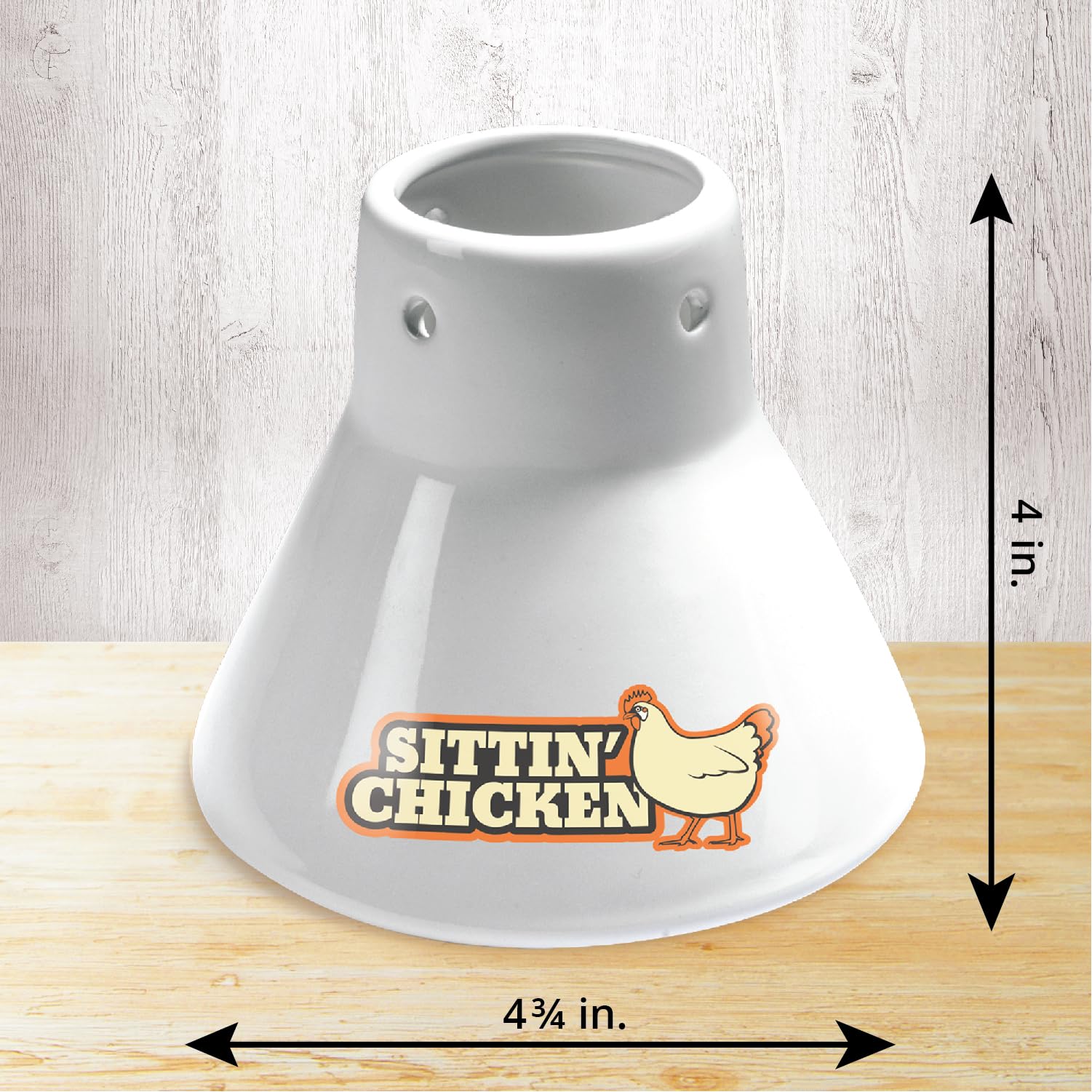 Sittin' Chicken Ceramic Beer Can Steamer & Roaster- Easily Infuse Marinade & Sauce Flavors Into Your Meat- Wide Ceramic Base for Oven or Grill Use- Easy Meal Prep for Christmas Meals & Holiday Parties