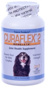 nutramax laboratories curaflex 2 joint health supplement for dogs, 120 chewable tablets