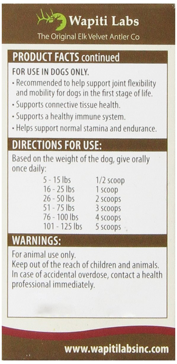 Wapiti Labs Dog Mobility Pet Supplement Formula, 15gm