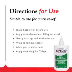 PET KING BRANDS Zymox Otic Enzymatic Solution for Dogs and Cats to Soothe Ear Infections Without Hydrocortisone for Itch Relief, 8oz