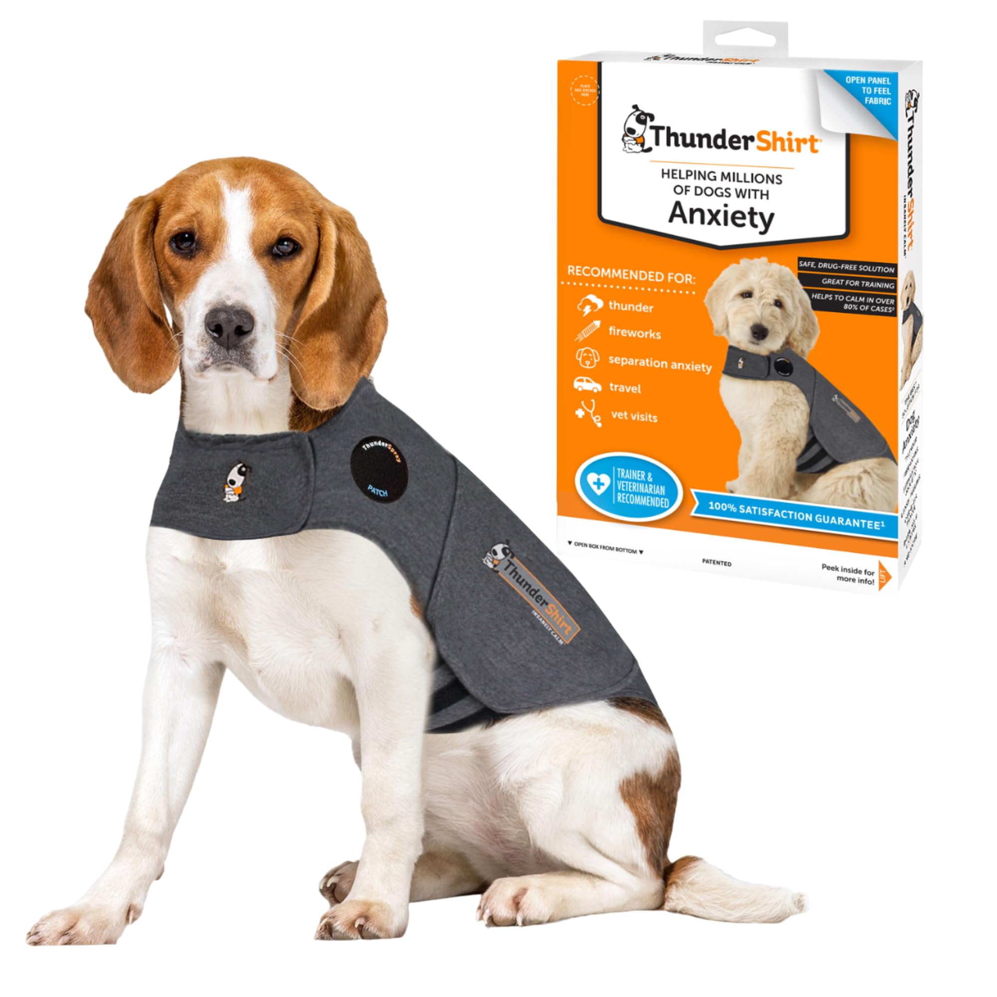 ThunderShirt for Dogs, Medium, Heather Gray Classic - Dog Anxiety Relief Calming Vest