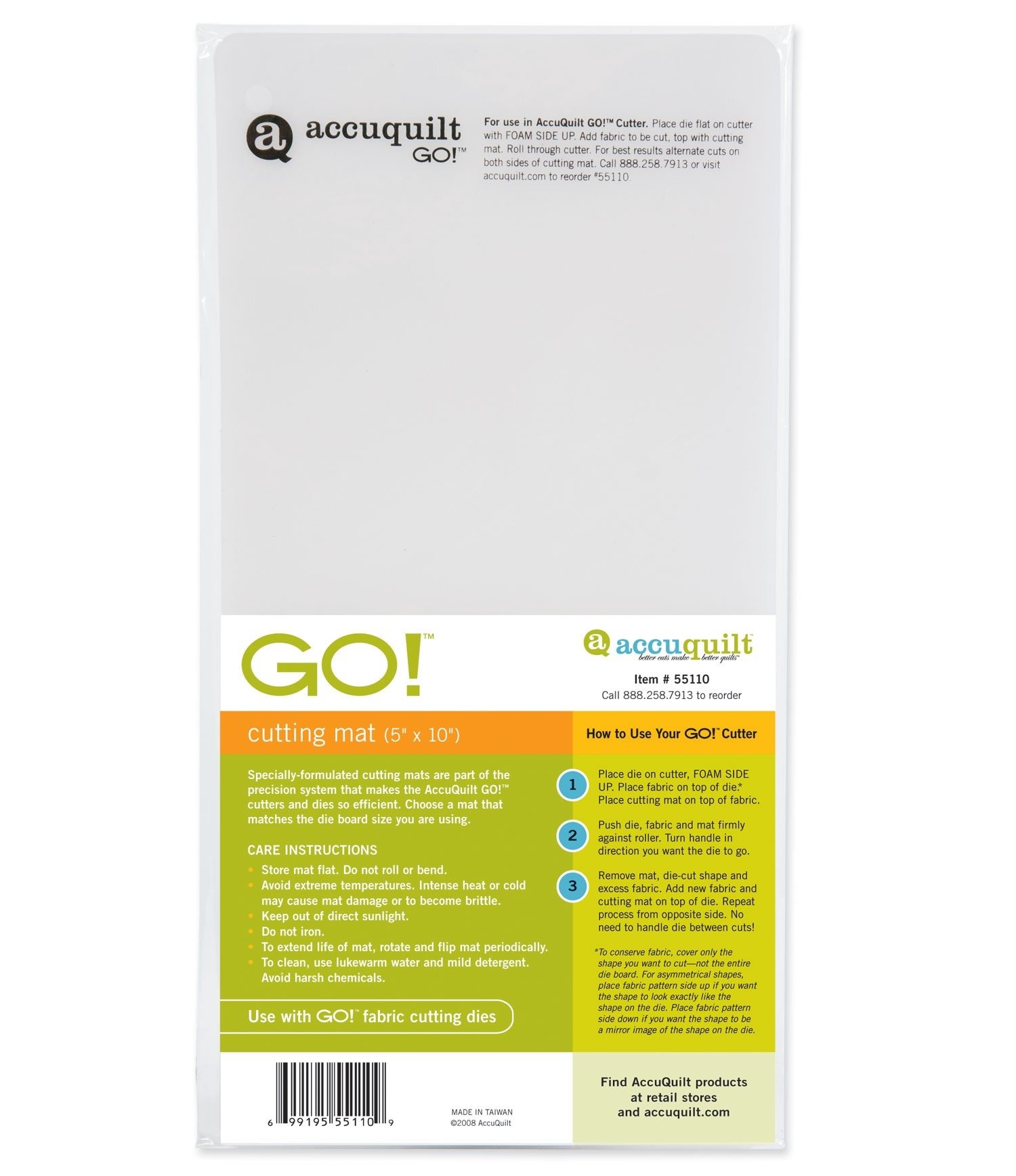 AccuQuilt GO! Cutting Mat; 5-inch-by-10-inch