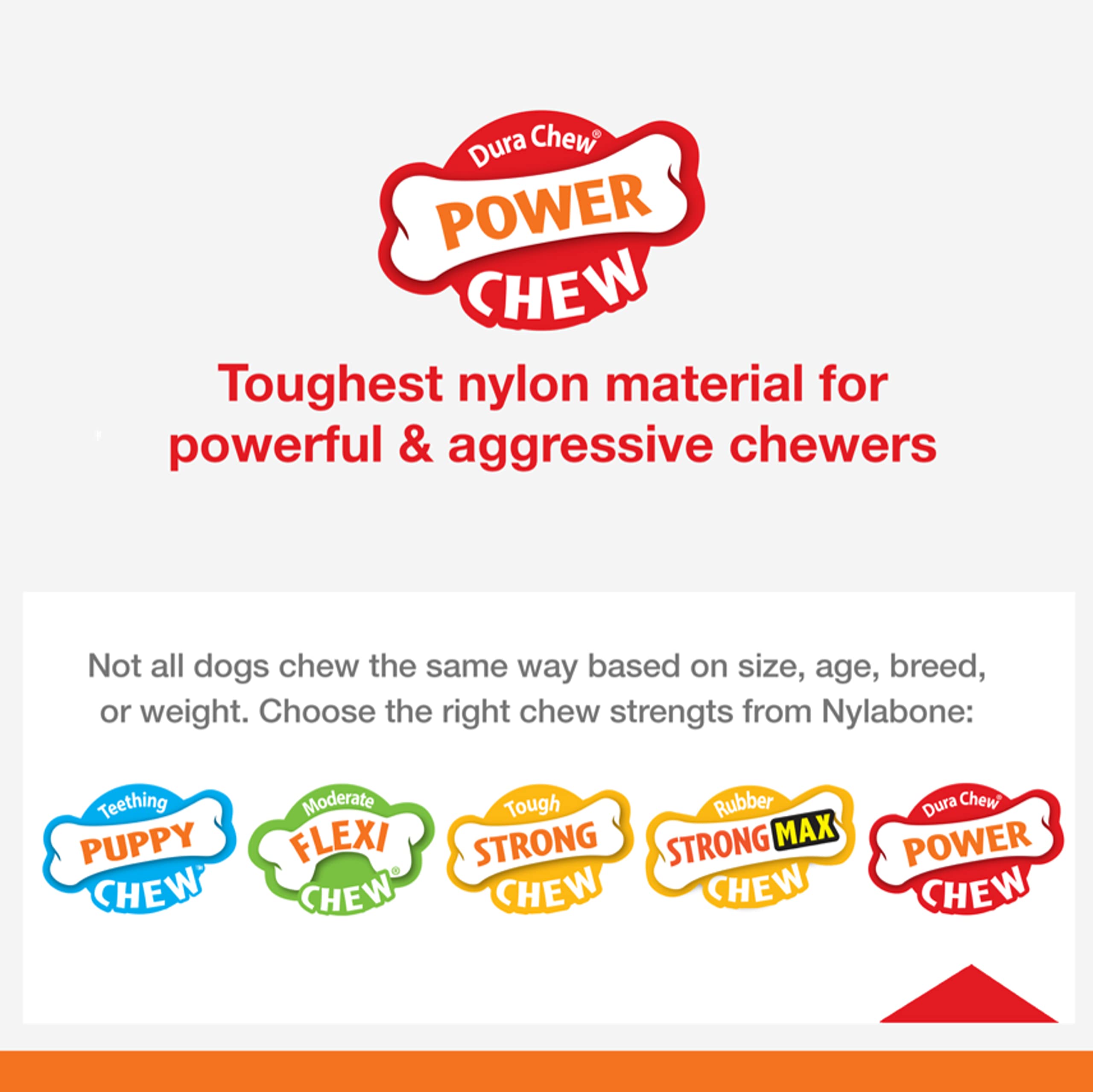 Nylabone Power Chew Textured Bone Chew Toy, Dog Toys for Aggressive Chewers, Flavor Medley, X-Large/Souper (1 Count)