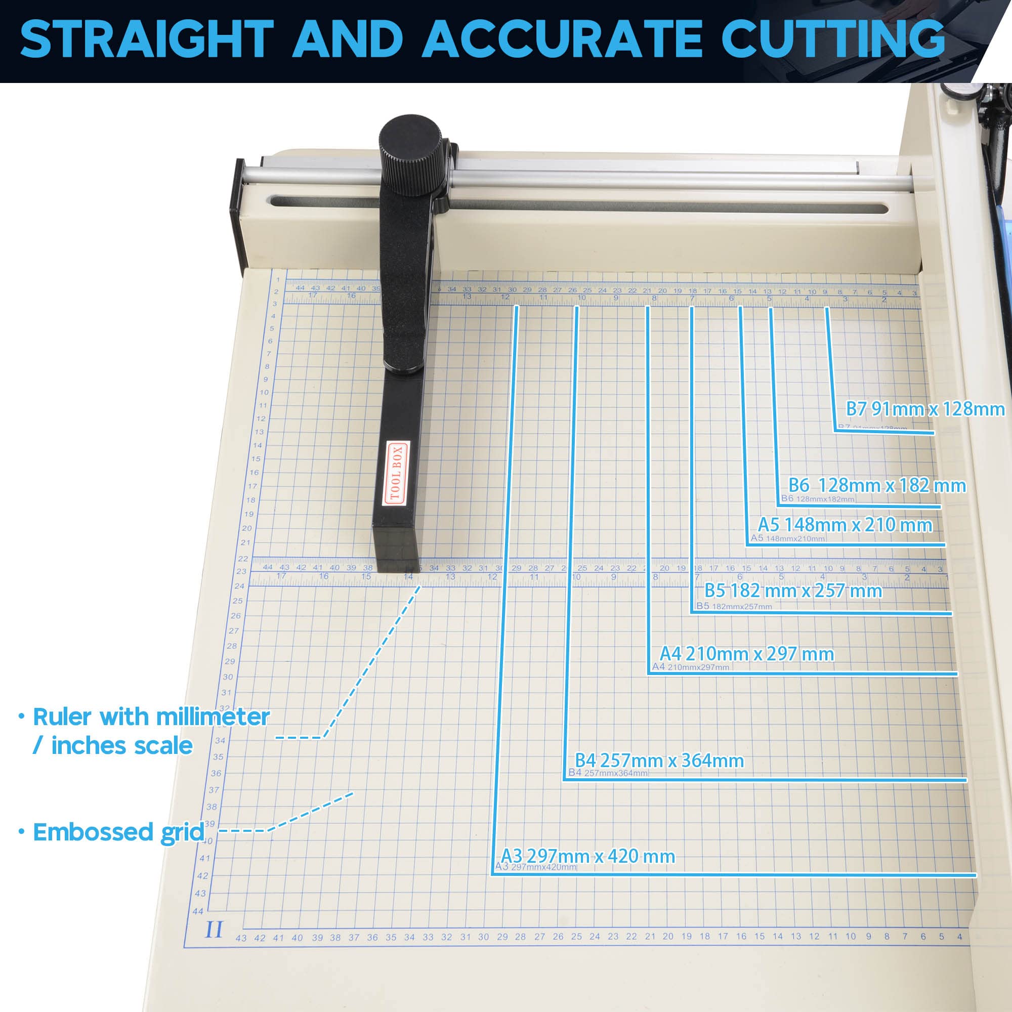 Yescom Paper Cutter Heavy Duty 17" Blade A3 Large Industrial Guillotine 400 Sheets Cutting Cardstock Trimmer