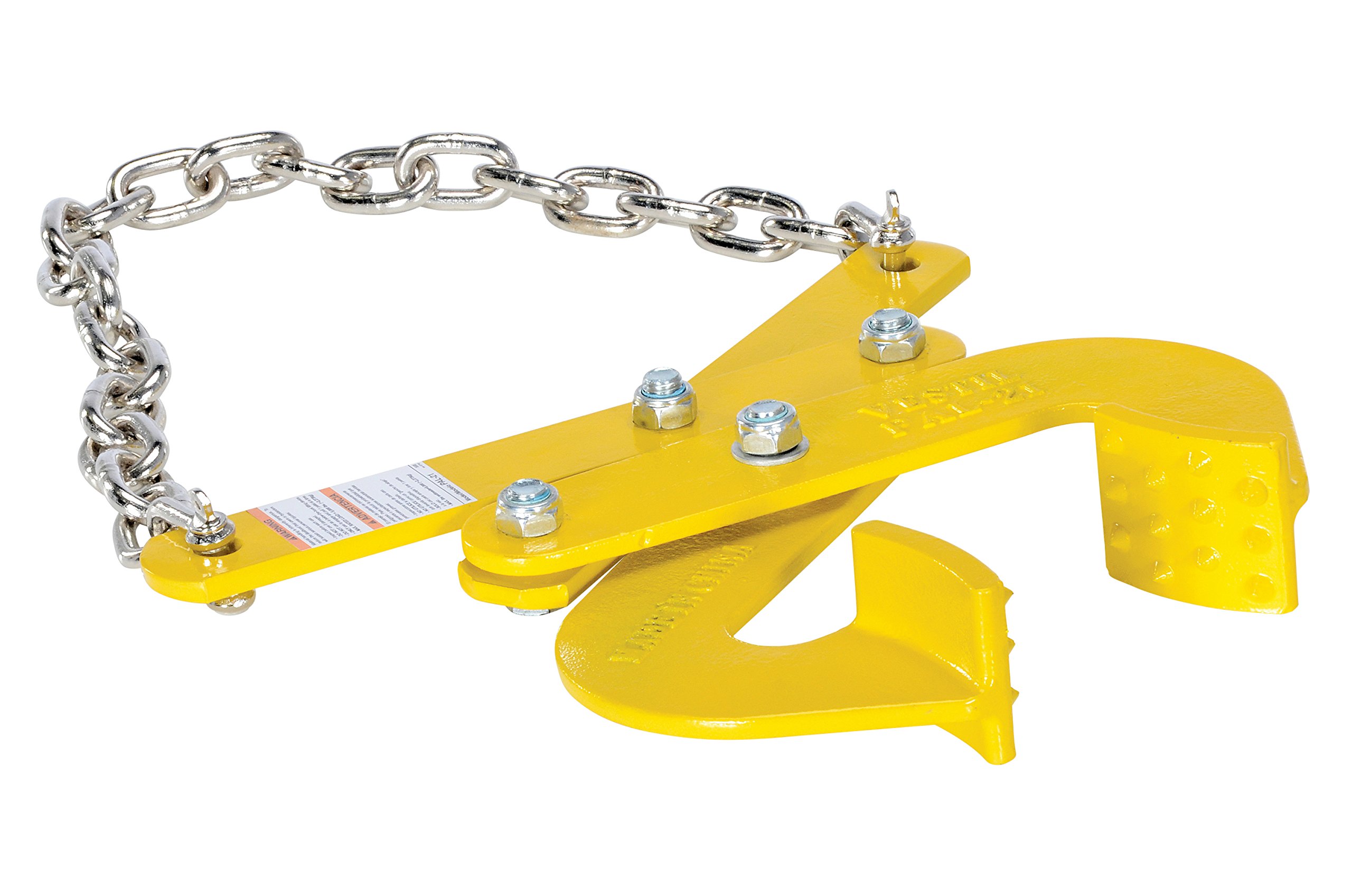 Vestil PAL-21 Steel Double Scissor Pallet Puller, 5000 lbs Capacity, 3" Opening x 2-3/4" Height Jaw, Yellow