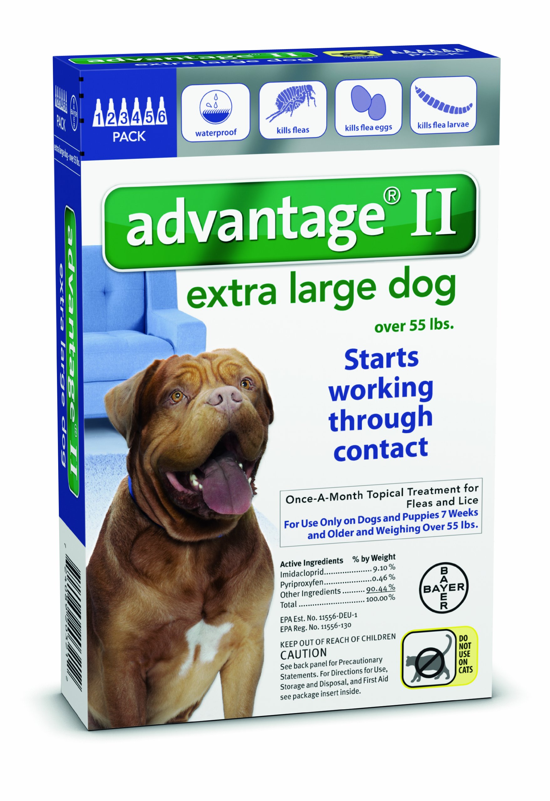 Advantage - Blue Box for Dogs over 55 pounds - 6 pack