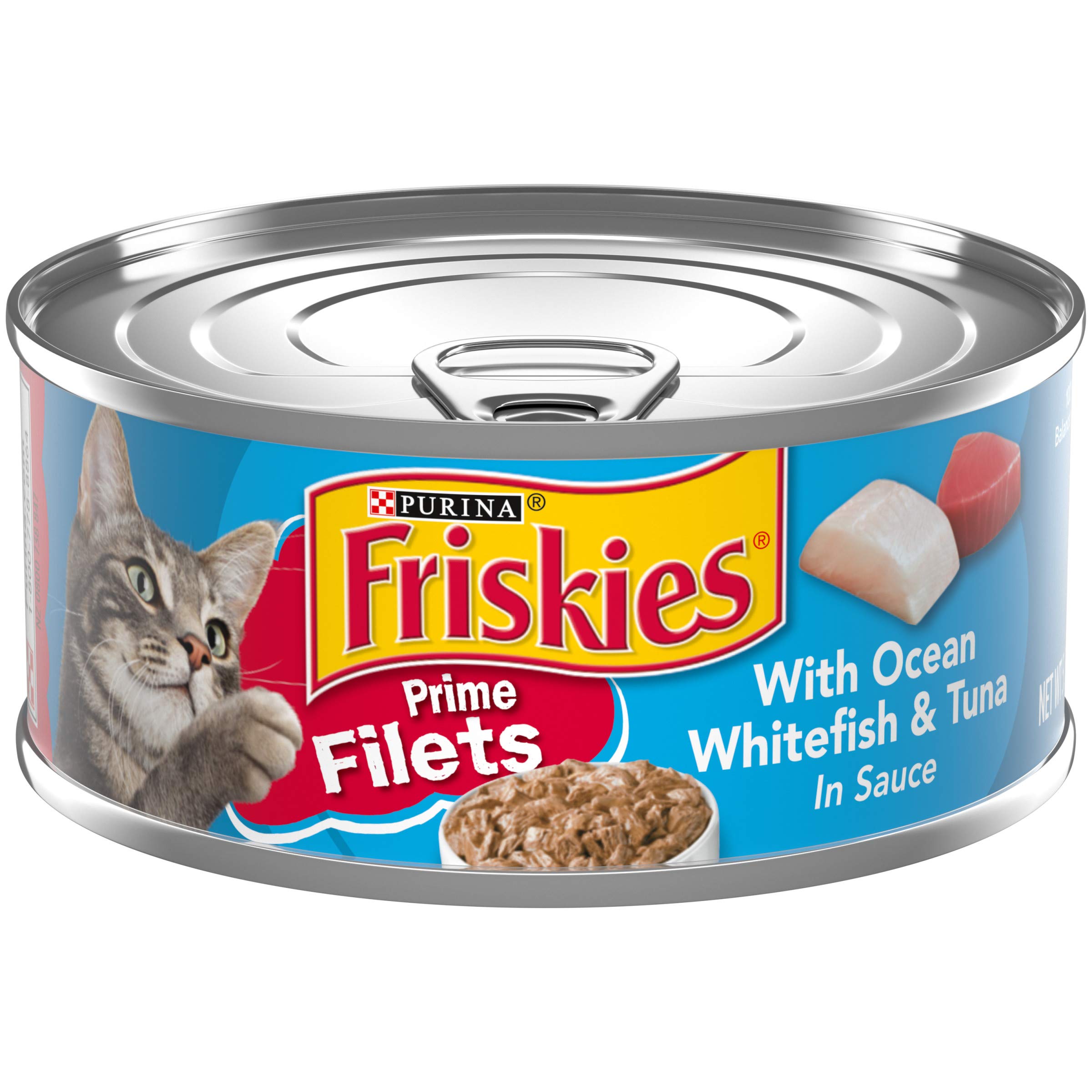 Purina Friskies Prime Filets With Ocean Whitefish and Tuna in Sauce High Protein Wet Cat Food - (Pack of 24) 5.5 oz. Cans