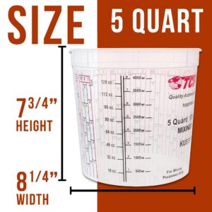 Custom Shop/TCP Global (Pack of 12 - Mix Cups/Buckets - 5 Quart) - (174 Ounce Volume Paint and Epoxy Mixing Cups)