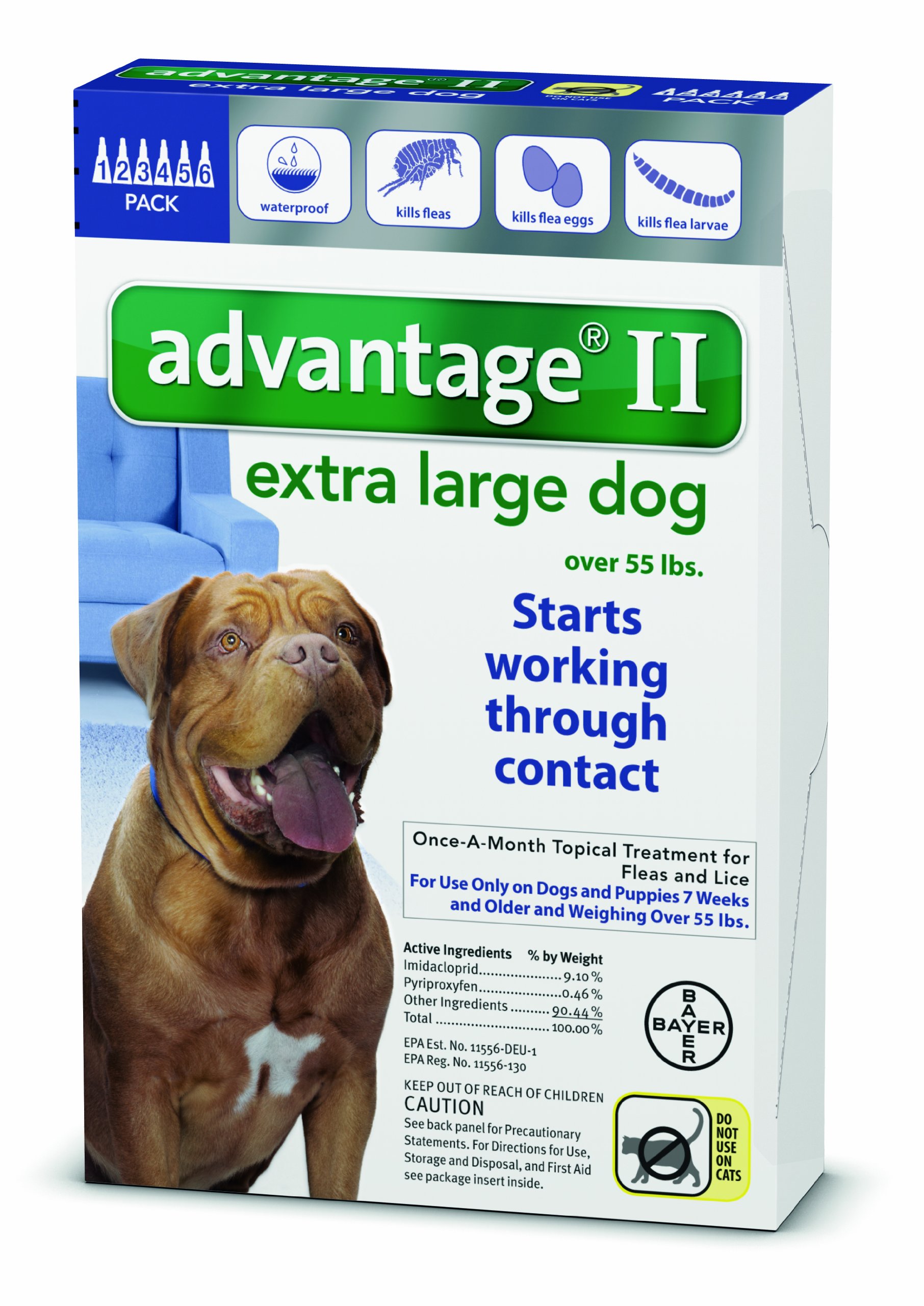 Advantage - Blue Box for Dogs over 55 pounds - 6 pack