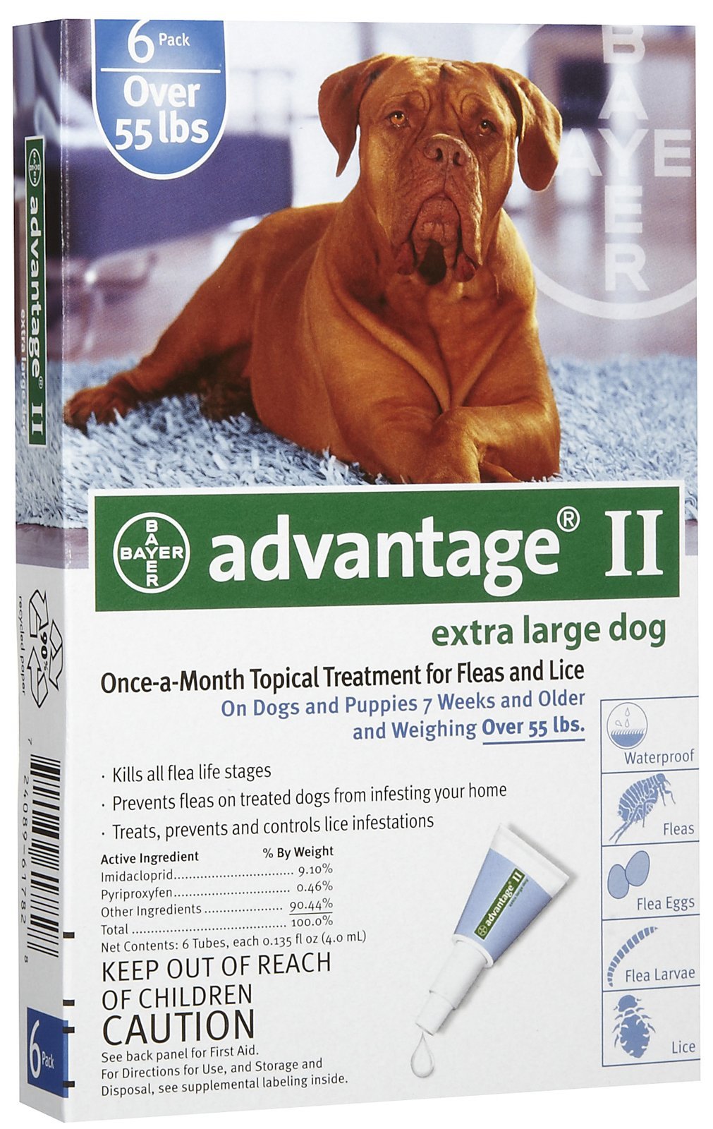 Advantage - Blue Box for Dogs over 55 pounds - 6 pack