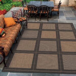 Couristan 1043/2500 Recife Summit 8-Feet 6-Inch by 13-Feet Rug, Cocoa Black