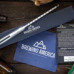 American-Made Precision Hydrometer Alcohol by Volume ABV Tester – Accurate Final Gravity Testing, Finished Beer - Easy to Read Pro Series Finishing NIST Traceable (Single) Brewing America