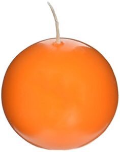 biedermann & sons round-shaped 2-3/8-inch diameter ball candles, set of 4, cantaloupe orange