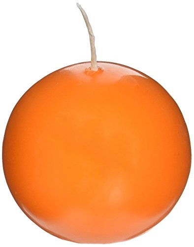 Biedermann & Sons Round-Shaped 2-3/8-Inch Diameter Ball Candles, Set of 4, Cantaloupe Orange