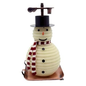 candle by the hour 100-hour snowman candle, copper base, eco-friendly natural beeswax with cotton wick