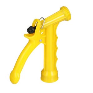 Seachoice Plastic Hose Nozzle w/ Locking Spray Lever and Stainless Steel Return Spring, Yellow, 5-1/2 In.