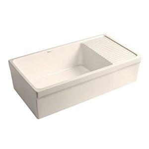 whitehaus collection whqd540-biscuit quatro alcove kitchen, fireclay, front apron sink, glossy, biscuit