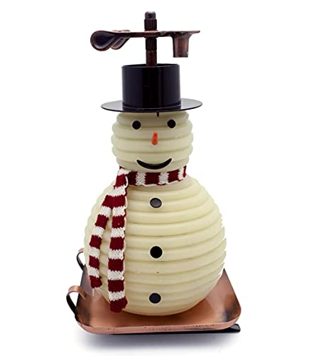 Candle by the Hour 100-Hour Snowman Candle, Copper Base, Eco-friendly Natural Beeswax with Cotton Wick