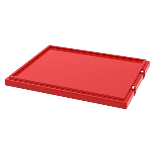 Akro-Mils 35191 Lid for 35190 and 35195 Plastic Nest and Stack Storage Tote, Red, (6-Pack)