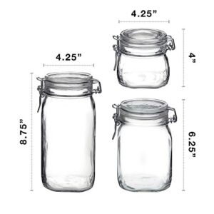 Bormioli Rocco Fido Canning Jar, Set of 3, 3 piece set, Clear