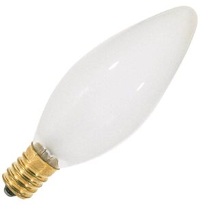 satco s3380 120v e14 euro base 25-watt b9.5 light bulb, frosted