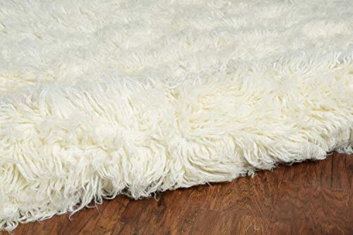 Linon 1400gram Natural Off White Wool Shag 2'4" X 4'3" Accent New Flokati Rug, 2' x 5'