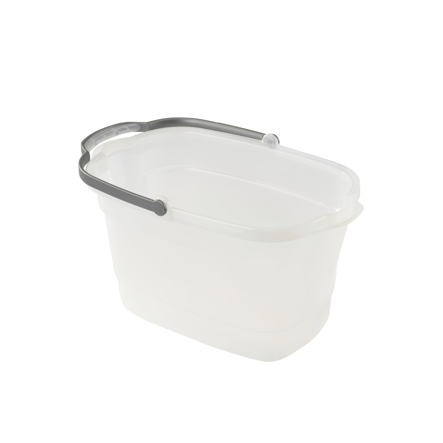 Casabella Plastic Rectangular Cleaning Bucket with Handle, Clear, 4 Gallon