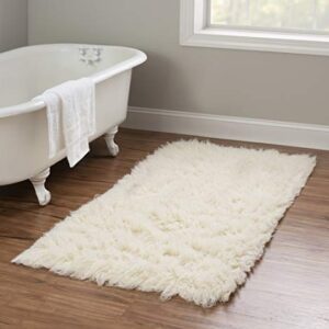 Linon 1400gram Natural Off White Wool Shag 2'4" X 4'3" Accent New Flokati Rug, 2' x 5'