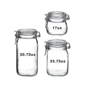 Bormioli Rocco Fido Canning Jar, Set of 3, 3 piece set, Clear