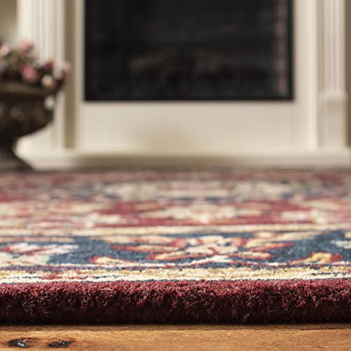 SAFAVIEH Classic Collection Area Rug - 5' x 8', Burgundy & Navy, Handmade Traditional Oriental Wool, Ideal for High Traffic Areas in Living Room, Bedroom (CL362A)