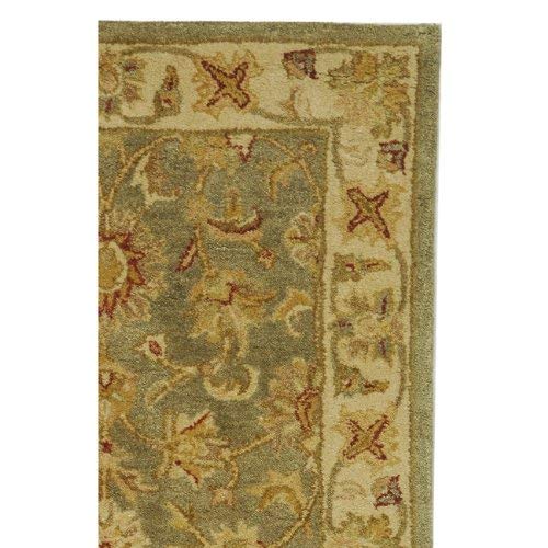 SAFAVIEH Antiquity Collection 2' x 3' Green / Gold AT313A Handmade Traditional Oriental Premium Wool Accent Rug