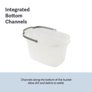 Casabella Plastic Rectangular Cleaning Bucket with Handle, Clear, 4 Gallon