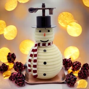 Candle by the Hour 100-Hour Snowman Candle, Copper Base, Eco-friendly Natural Beeswax with Cotton Wick