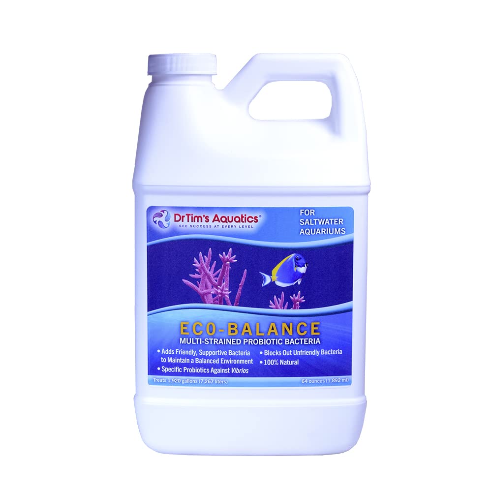 DrTim’s Aquatics Eco-Balance for Saltwater Aquariums – Multi-Strained, Supportive Probiotic Bacteria to Maintain a Balanced Fish Tank Environment-64 oz.