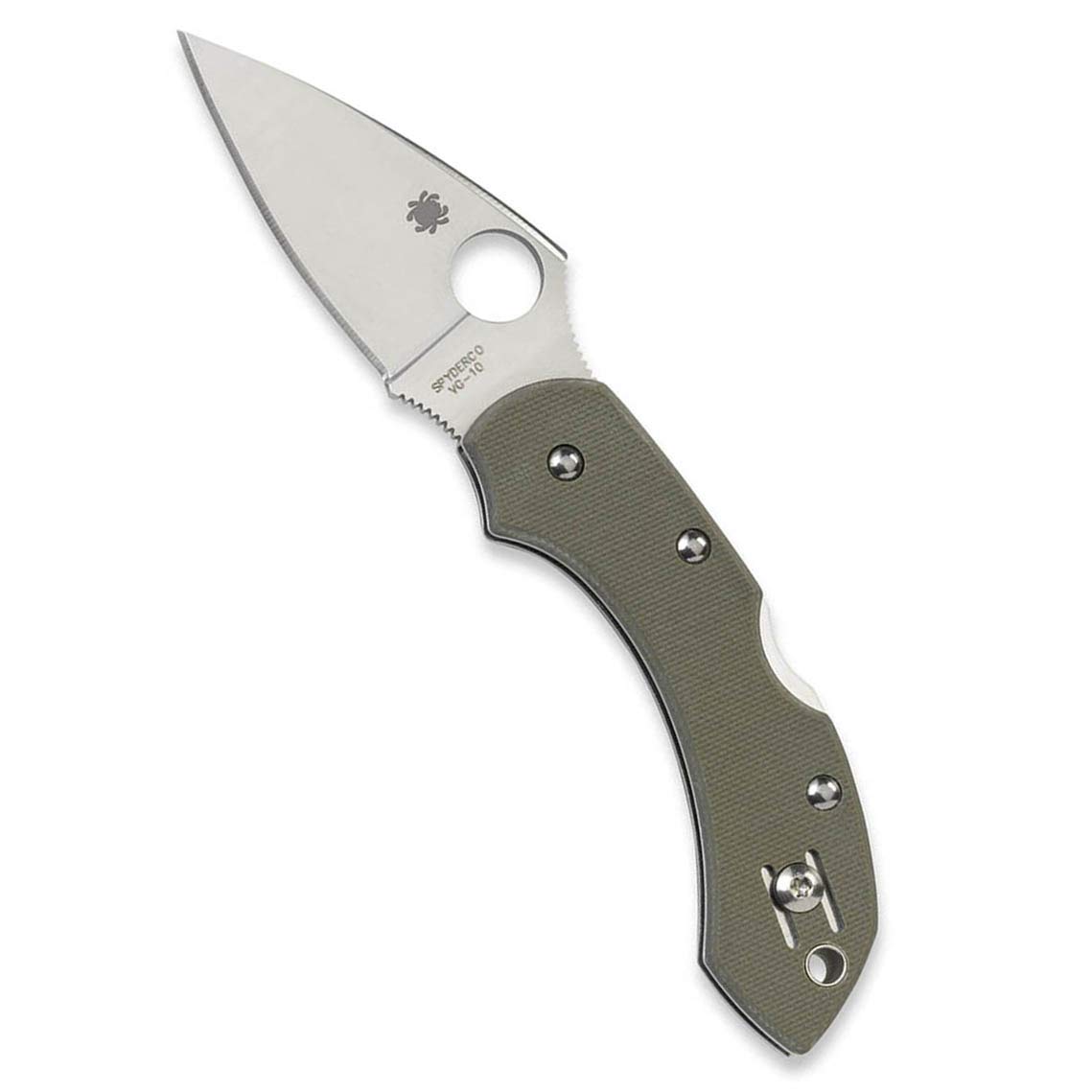 Spyderco Dragonfly Signature Knife with 2.28" VG-10 Steel Blade and Durable Foliage Green G-10 Handle - PlainEdge - C28GPFG