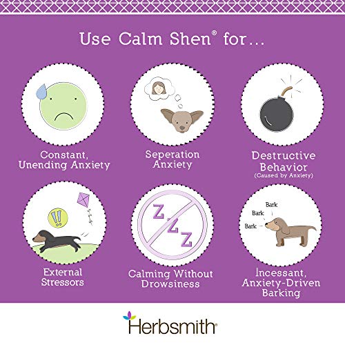 Herbsmith Calm Shen – Herbal Blend for Dogs & Cats – Natural Anxiety Remedy for Dogs & Cats – Feline and Canine Calming Supplement – 150g Powder