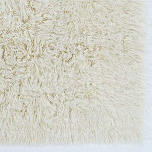 Linon 1400gram Natural Off White Wool Shag 2'4" X 4'3" Accent New Flokati Rug, 2' x 5'