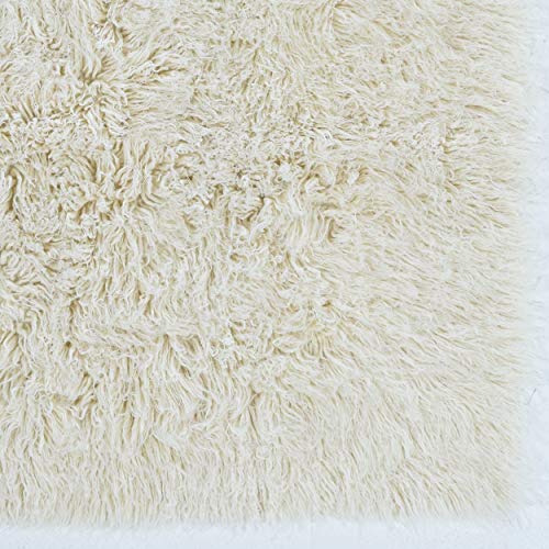 Linon 1400gram Natural Off White Wool Shag 2'4" X 4'3" Accent New Flokati Rug, 2' x 5'