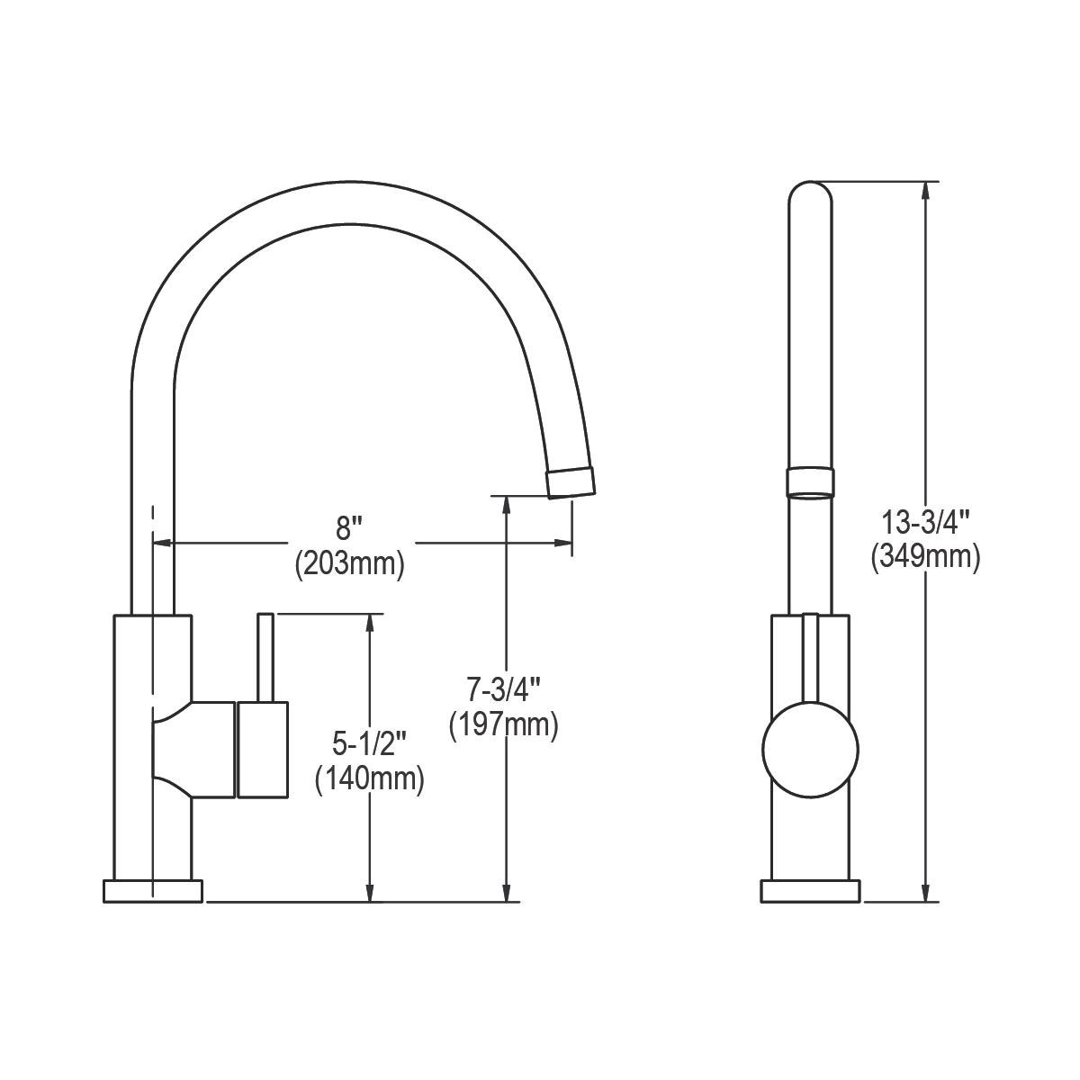 Elkay LK7921SSS Allure Single Hole Kitchen Faucet with Lever Handle, Satin Stainless Steel