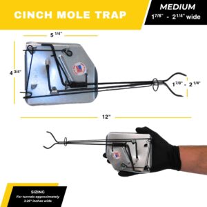 Cinch Mole Trap + Tunnel Marking Flags (Medium) - Precision-Engineered Mole Traps That Kill Best for Effective Mole Elimination in Lawns