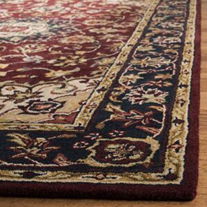 SAFAVIEH Classic Collection Area Rug - 5' x 8', Burgundy & Navy, Handmade Traditional Oriental Wool, Ideal for High Traffic Areas in Living Room, Bedroom (CL362A)